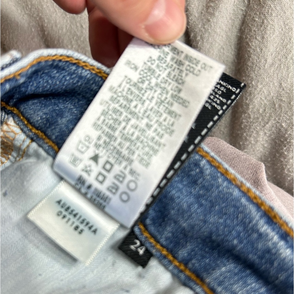 7FAMK Skinny Mid-Rise Ankle Crop with Stripe Patch sz 24 Jeans 7 for all mankind - Picture 8 of 11